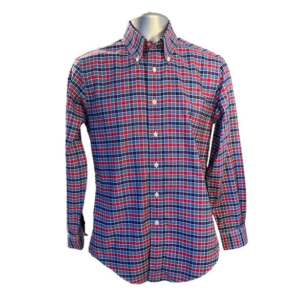 Brooks Brothers Regent Blue and Red Checked Long Sleeve Button Down Size S - Picture 1 of 5